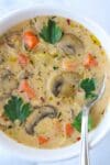 Chicken, Mushroom and Rice Soup